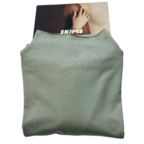 SKIMS Essential Mock Neck Long Sleeve Bodysuit Agave Green 4X/5X - Picture 5 of 12